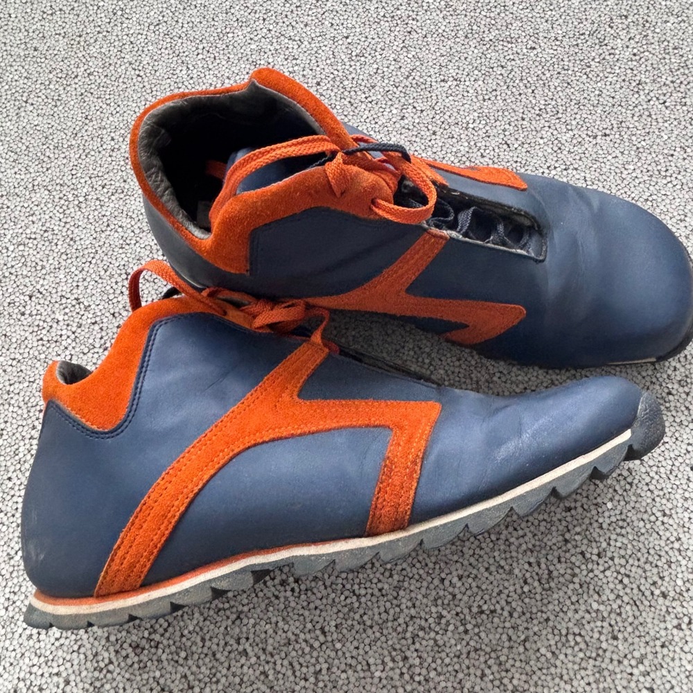 Steve Madden Roswell Sneaker Boots Men's 12 Blue Orange Suede Leather Lace Shoes